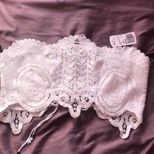 White lace crop top